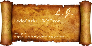 Ledofszky Jázon névjegykártya